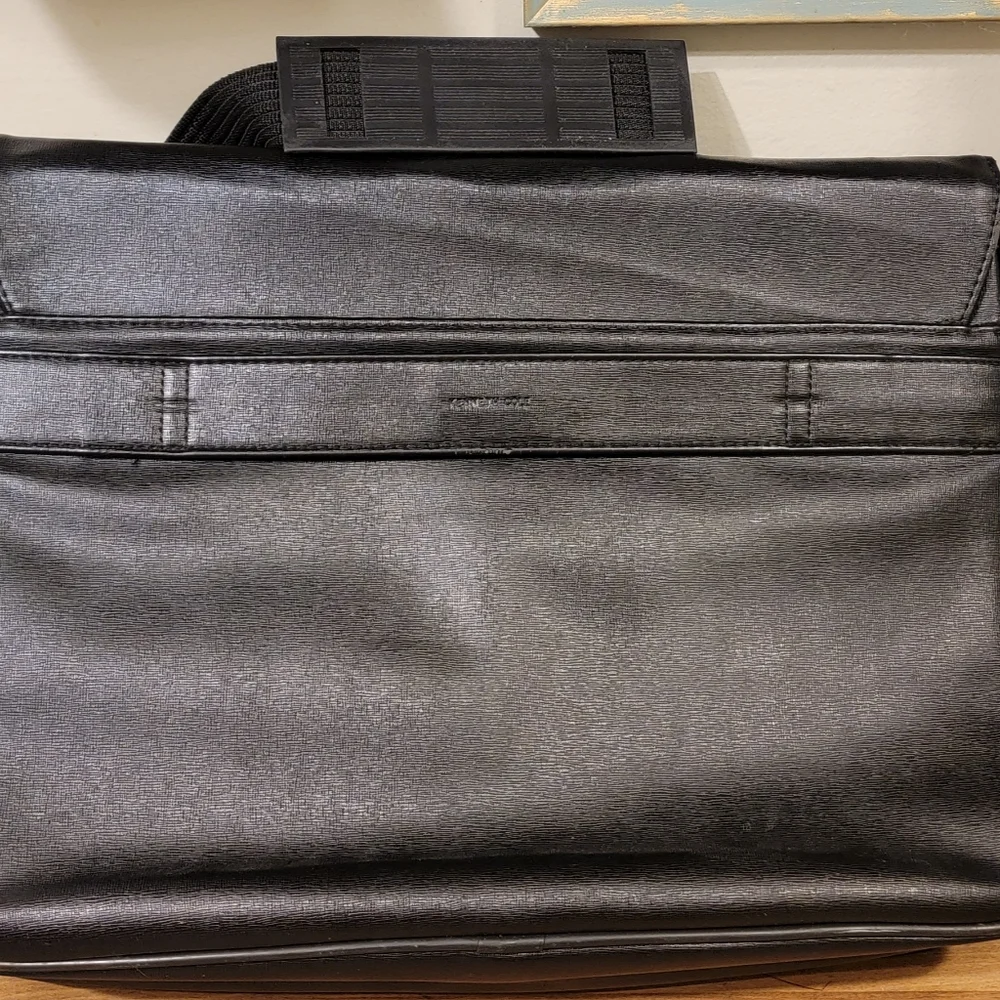 Black Leather Men's Laptop Bag Reaction Kenneth Cole